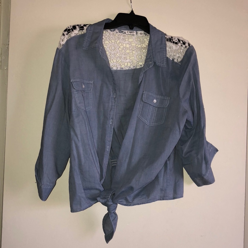 Button-down blue Jean shirt